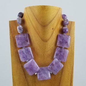 Purple Sugilite and Amethyst Necklace/Bracelet Set